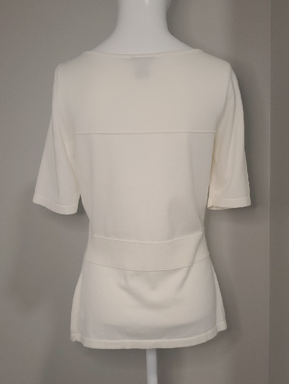 Ann Taylor Cream Short-Sleeve Knit Top - Picture 4 of 4